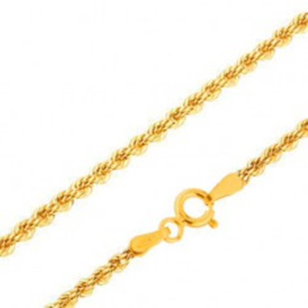 Šperky eshop Retiazka v žltom 14K zlate - husto prepojené očká do špirály, 420 mm