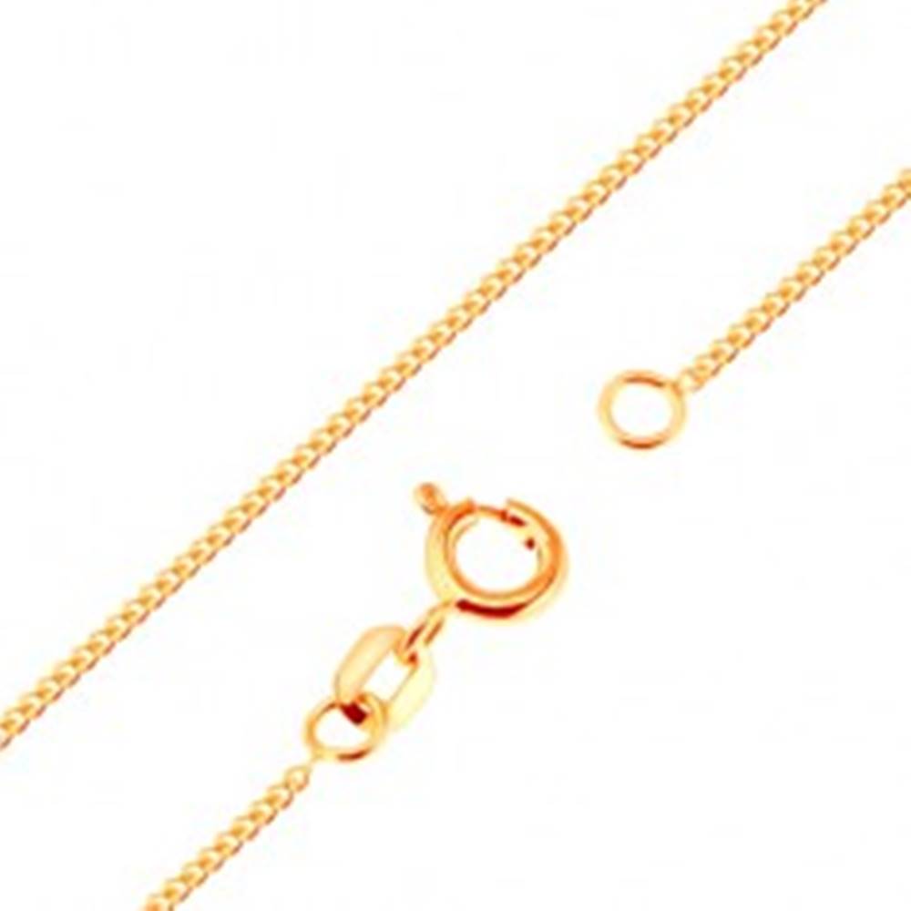 Šperky eshop Retiazka zo žltého 9K zlata - husto spájané ploché oválne očká, 500 mm