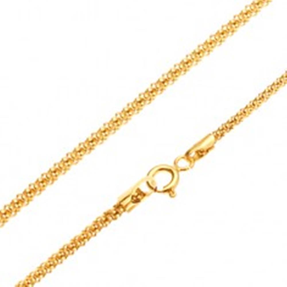Šperky eshop Zlatá retiazka 585 - lesklý štrukturovaný hadí vzor, okrúhly prierez, 520 mm