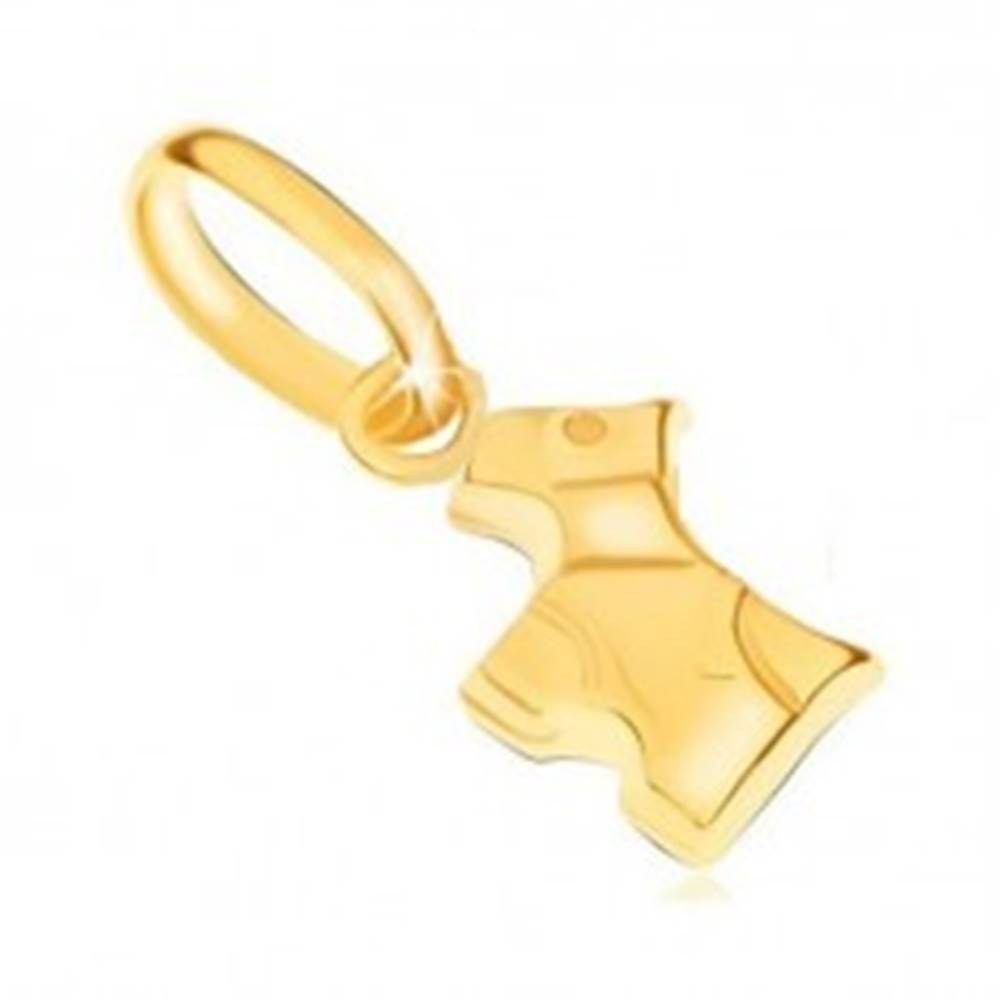 Šperky eshop Prívesok v žltom 9K zlate - ligotavý trojrozmerný psík