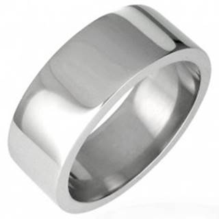 Oceľový prsteň lesklý, rovný s hranou 8 mm - Veľkosť: 51 mm