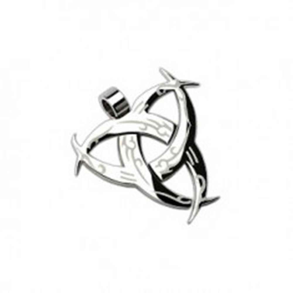 Šperky eshop Prívesok z ocele 316L, čarodejnícky symbol, strieborná farba