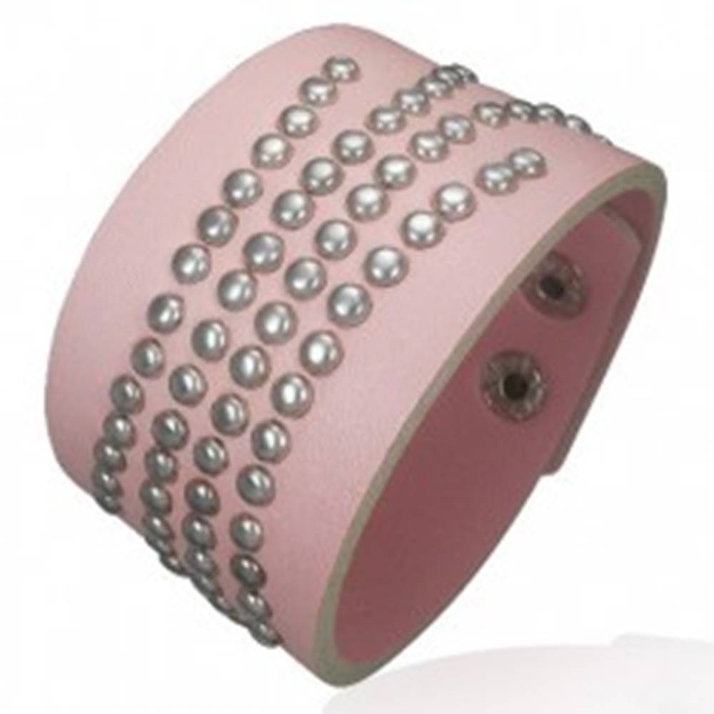 Šperky eshop Vybíjaný ružový náramok z umelej kože