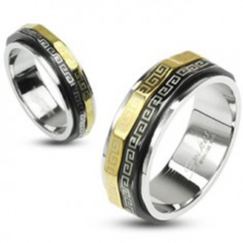 Šperky eshop Prsteň s otáčavými prstencami - chirurgická oceľ - Veľkosť: 48 mm