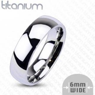 Titánový prsteň - lesklá obrúčka, 6 mm - Veľkosť: 49 mm
