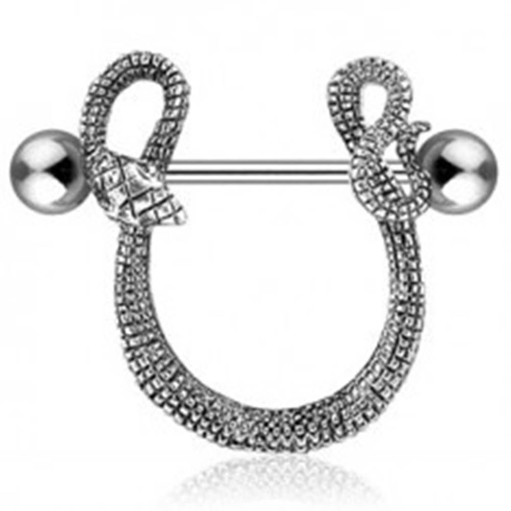 Šperky eshop Piercing do bradavky - patinovaný had