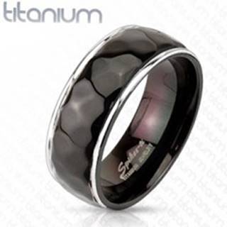 Titánový prsteň - vzor kosoštvorcov s oblými hranami - Veľkosť: 59 mm
