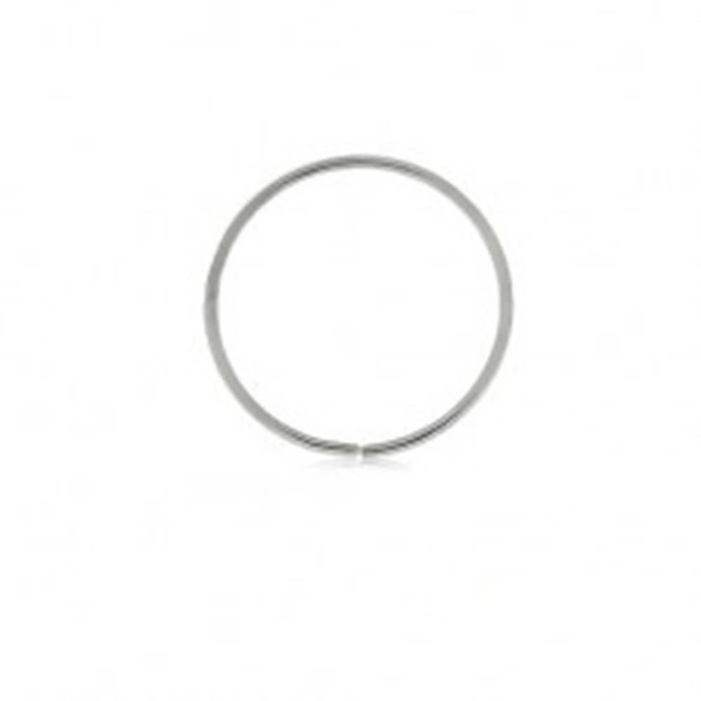 Šperky eshop Piercing z bieleho 9K zlata - lesklý tenký krúžok, hladký povrch - Hrúbka x priemer: 0,6 mm x 10 mm
