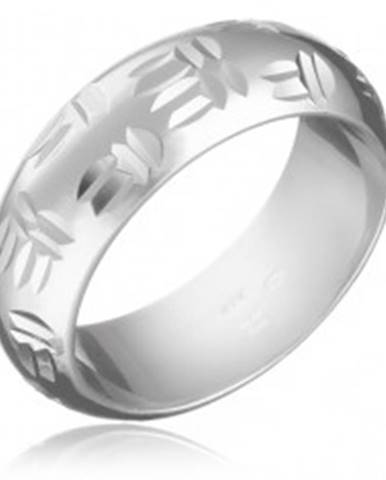 Strieborný prsteň 925 - indiánsky motív, dvojité zárezy - Veľkosť: 49 mm