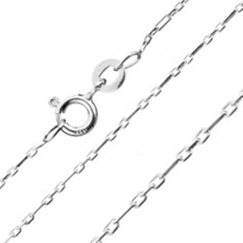 Šperky eshop Jemná strieborná retiazka 925 - lesklé obdĺžniky, 1,2 mm