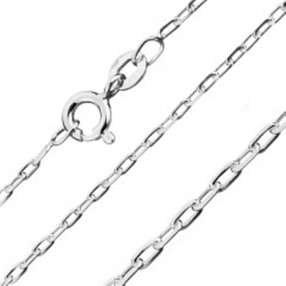 Šperky eshop Strieborná retiazka 925 - lesklé hladké obdĺžniky, 1,5 mm