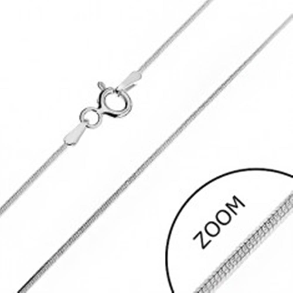 Šperky eshop Strieborná retiazka 925 - skosená hadia línia, 0,8 mm