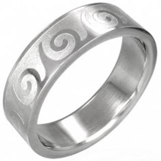 Oceľový prsteň s motívom vlnka - Veľkosť: 53 mm