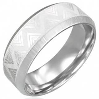 Oceľový prsteň so skosenými hranami - Triangel - Veľkosť: 54 mm