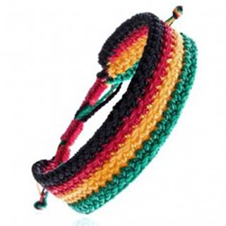 Viacfarebný pletený náramok - rastafariánsky motív