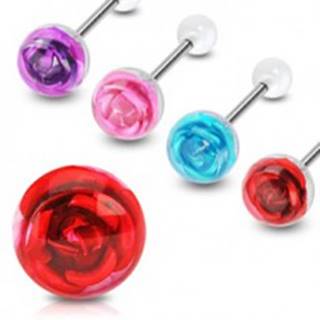 Piercing do jazyka ruža - Farba piercing: Aqua