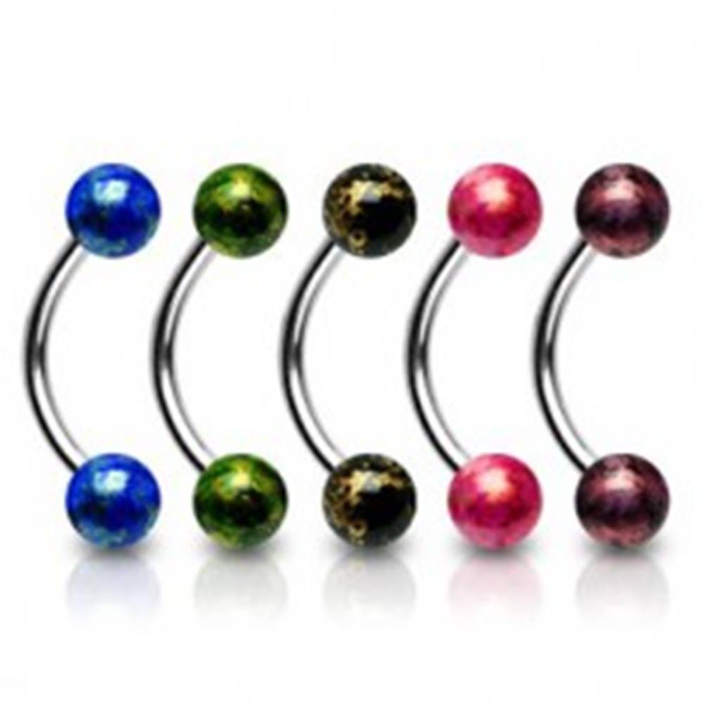 Šperky eshop Piercing do obočia akrylové guličky - Farba piercing: Červená
