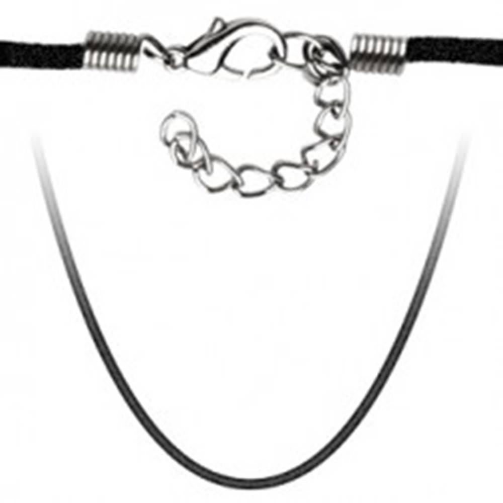 Šperky eshop Zamatová šnúrka na prívesok v čiernej farbe, nastaviteľná dĺžka