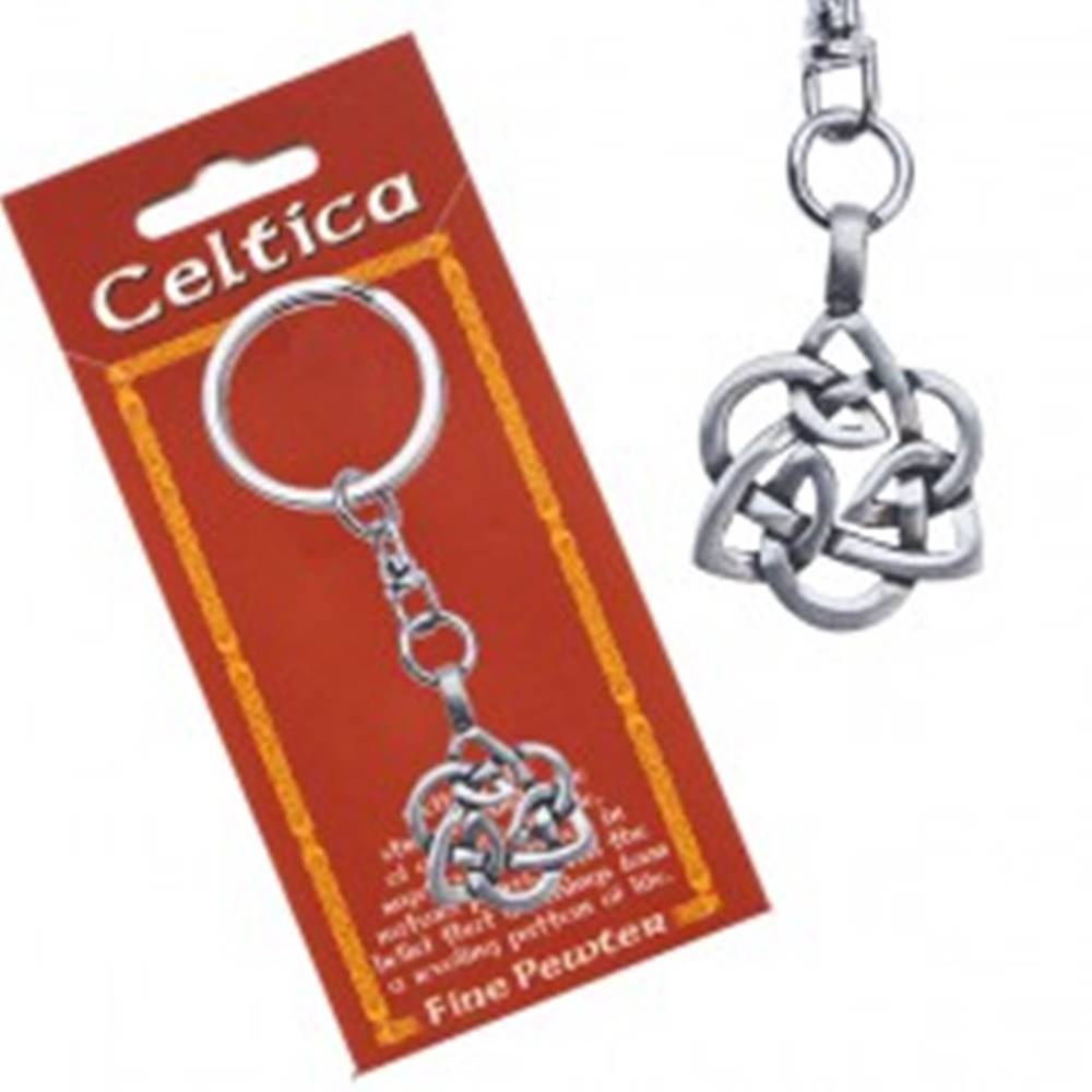 Šperky eshop Kovový prívesok na kľúče – keltský uzol, kvet
