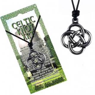 Čierny šnúrkový náhrdelník, keltský uzol zo štyroch slučiek