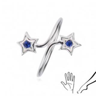 Prsteň zo striebra 925 - ramená s hviezdami, modré zirkóny