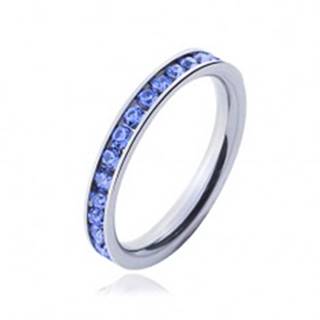 Prsteň z chirurgickej ocele - svetlo-modré kamienky - Veľkosť: 49 mm