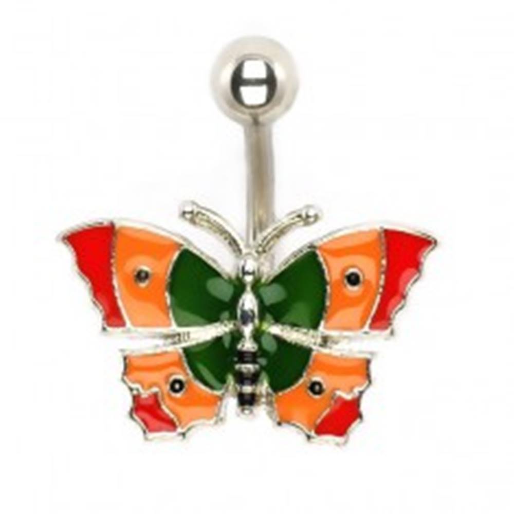 Šperky eshop Piercing do bruška - pestrofarebný motýľ