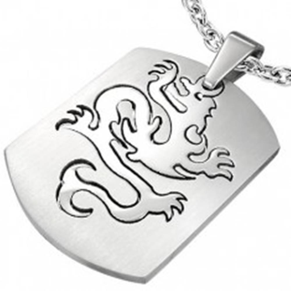 Šperky eshop Prívesok z ocele známka - Dragon