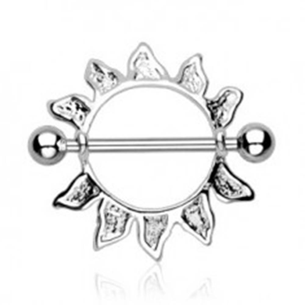Šperky eshop Piercing do bradavky z chirurgickej ocele - obrys slnka, 2 kusy
