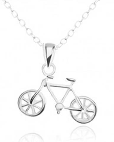 Strieborný náhrdelník 925, detailne vyrezávaný prívesok bicykla