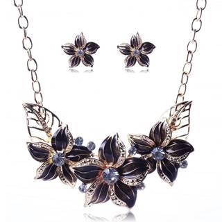 Set šperkov Varnish Flower - Čierna