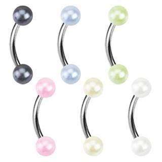 Piercing do obočia - dve farebné perličky - Rozmer: 1,2 mm x 9 mm x 3 mm, Farba piercing: Svetlo Žltá